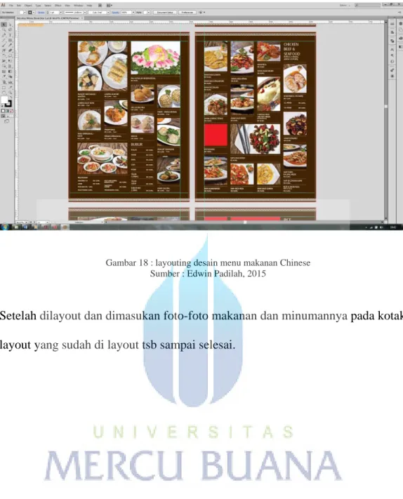 Gambar 18 : layouting desain menu makanan Chinese  Sumber : Edwin Padilah, 2015 