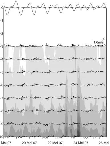 Gambar III.33 Profil arus, pasut dan konsentrasi sedimen tersuspensi stasiun IM03 