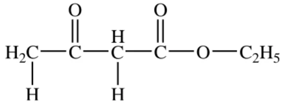 Gambar 3. Struktur Etil Asetoasetat  4.  Reaksi Alkilasi 