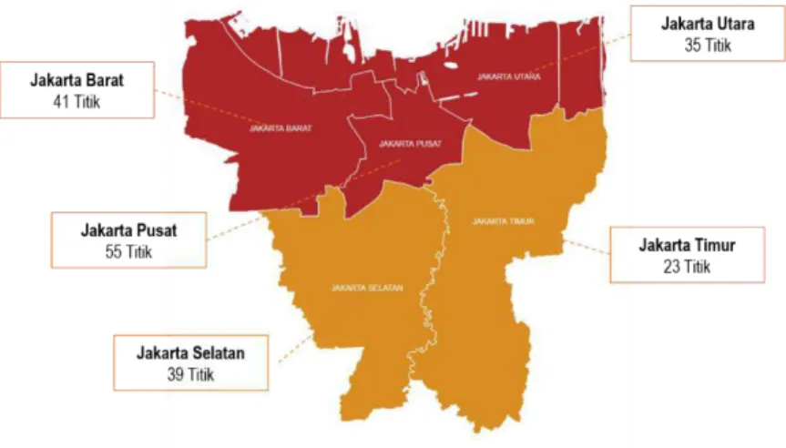 Gambar 1 Sebaran Lokasi Penggusuran di Jakarta 