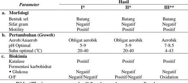 IDENTIFIKASI DAN KARAKTERISASI BAKTERI PSEUDOMONAS PADA TANAH YANG ...