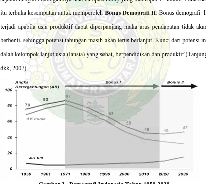 Gambar 2.  Demografi Indonesia Tahun 1950-2030 