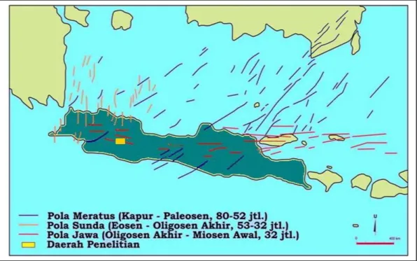 Gambar 2.4 Pola umum struktur di Jawa Barat (Pulunggono dan Martodjojo, 1994) 