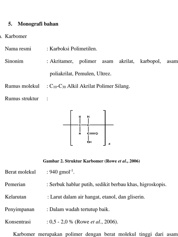 Gambar 2. Struktur Karbomer (Rowe et al., 2006) 