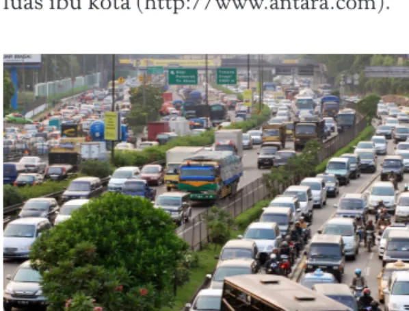 Gambar 5.  Kemacetan terutama pada jam sibuk sebagai  salah  satu penyebab utama polusi udara di kota  Jakarta