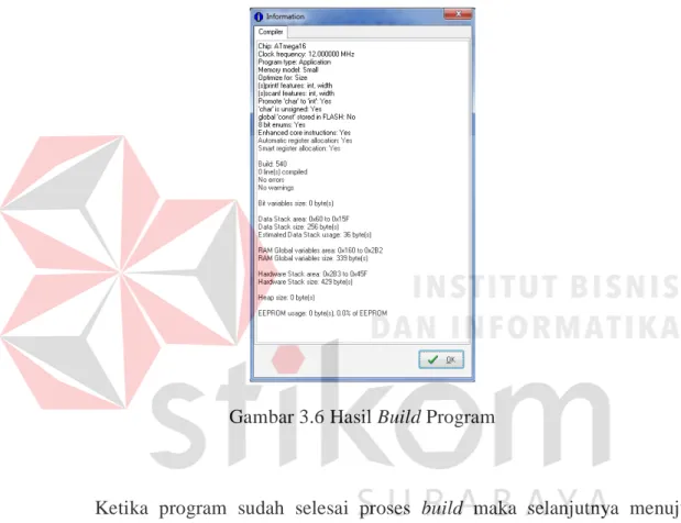 Gambar 3.6 Hasil Build Program 