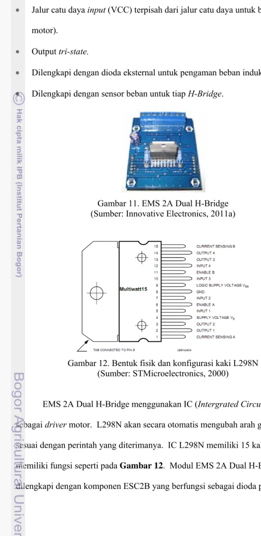 Gambar 11. EMS 2A Dual H-Bridge   (Sumber: Innovative Electronics, 2011a) 