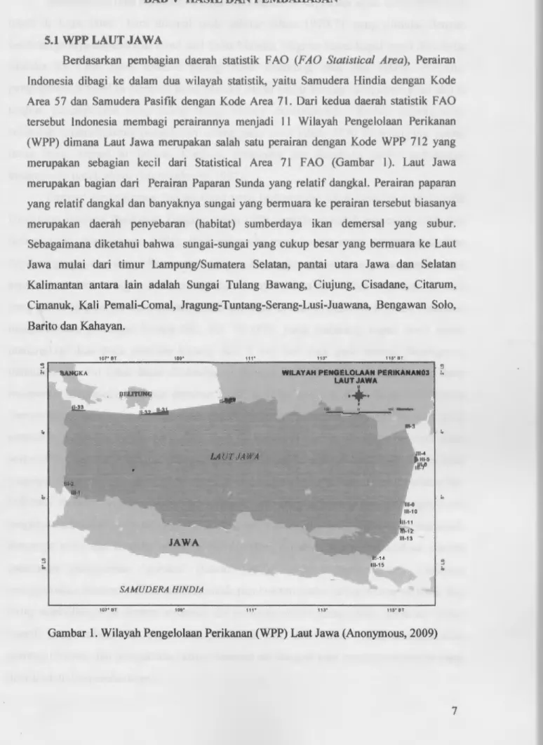 Gambar 1.  Wilayah Pengelolaan Perikanan (WPP) Laut Jawa (Anonymous, 2009) 