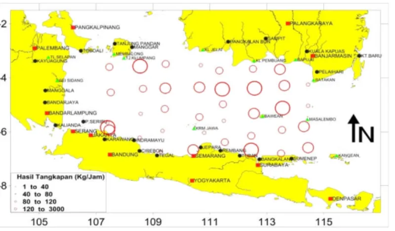 Gambar 9. Hasil Tangkapan per setting KM Madidihang-02 di Laut Jawa