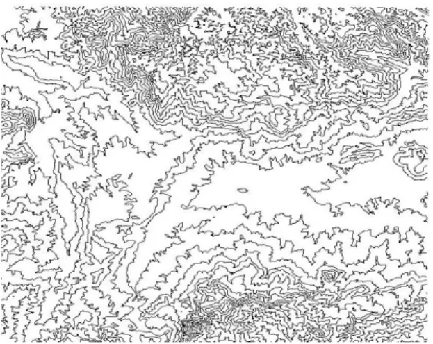 Gambar  1  adalah  peta  topografi  skala  1  :  25.0000  lembar  Cigudeg  dengan  interval  kontur  12,5  meter  yang  dipakai  untuk  membuat  MED