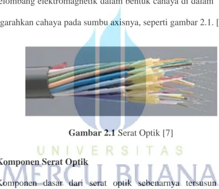 Gambar  2.2 Komponen Serat Optic [8] 