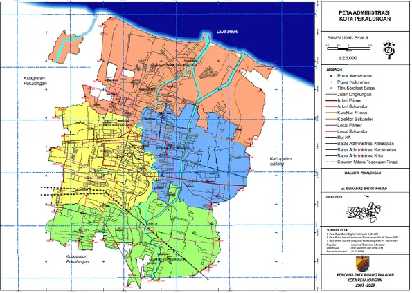 Gambar 2.2 Peta Administratif Kota Pekalongan 