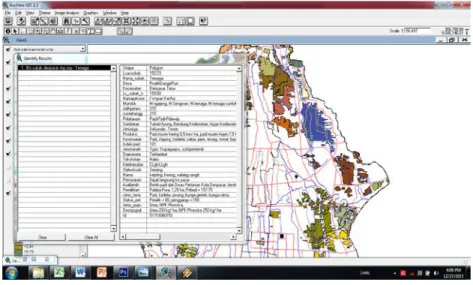 Gambar 4. Hasil PrintScreen Database sumberdaya subak pada Peta Subak Kota  Denpasar  