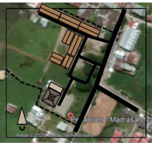 Gambar 2. Site plan Pesantren Madani Pao-Pao (Google Earth, 2020) 
