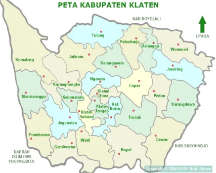 Gambar 3.1   Peta Kabupaten Klaten 
