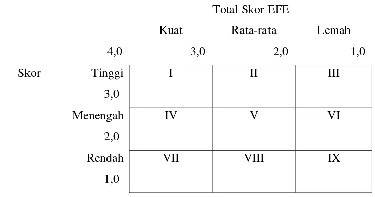 Gambar 2. Model Matriks IE (David, 2002) 