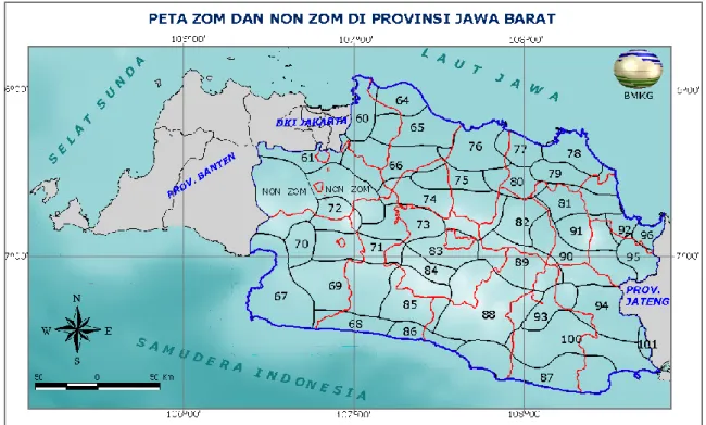 Gambar 1. Peta ZOM dan Non ZOM di Provinsi Jawa Barat 