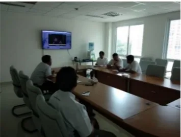 Gambar 10. Teleconference dengan pihak penyedia data satelit dan radar