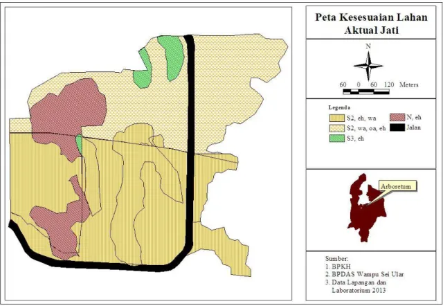 Gambar 3. Peta kelas kesesuaian lahan aktual   Figure 3. Map of actual land suitability classes 