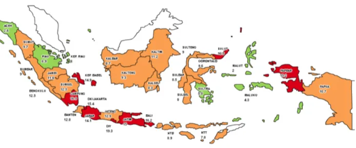 Gambar I.2. Peta Inflasi Daerah, Triwulan I 2013