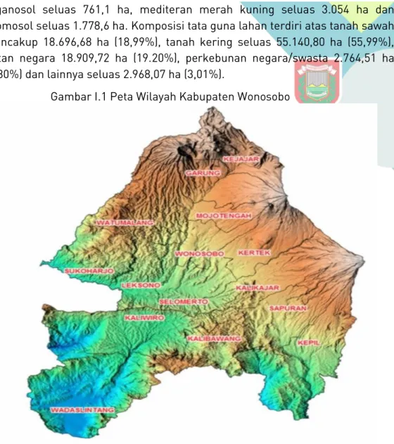 Gambar I.1 Peta Wilayah Kabupaten Wonosobo 