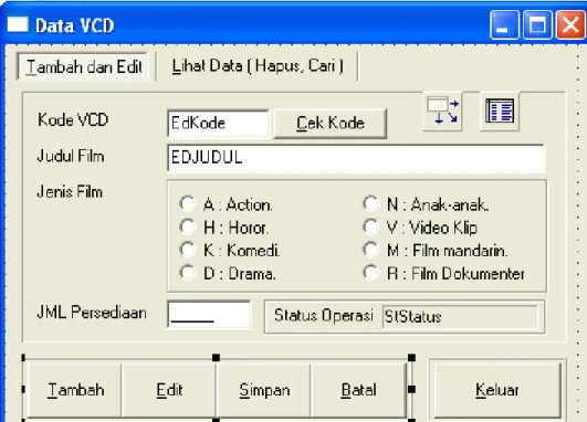 Tab  Nama Object  Properties  Keterangan 