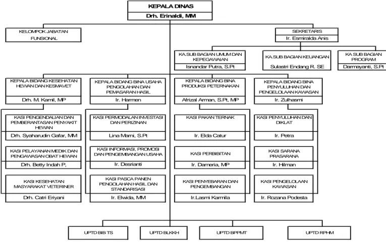 Gambar 1. Struktur Organisasi Dinas Peternakan Provinsi Sumatera Barat