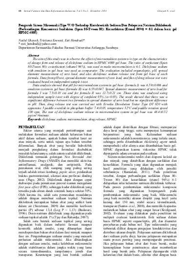 48 Jurnal Farmasi Dan Ilmu Kefarmasian Indonesia, Vol.1 No.2, Desember ...