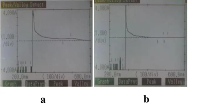 Gambar 2.  Pemeriksaan antosianin pada ekstrak stroberi menggunakan spektrofotometer 