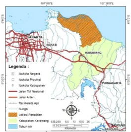 Gambar 1. Wilayah penelitian Karawang bagian utara 