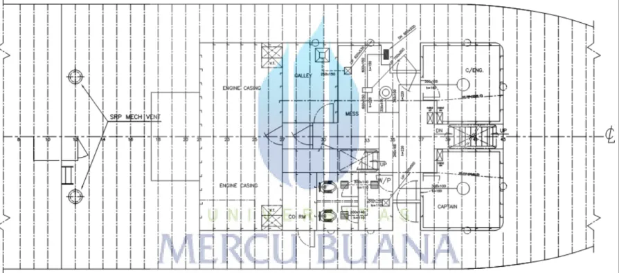 Gambar 4.4 Lay Out Ducting di Main Deck 