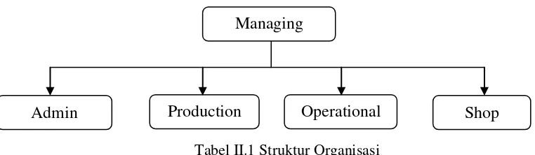 Tabel II.1 Struktur Organisasi 