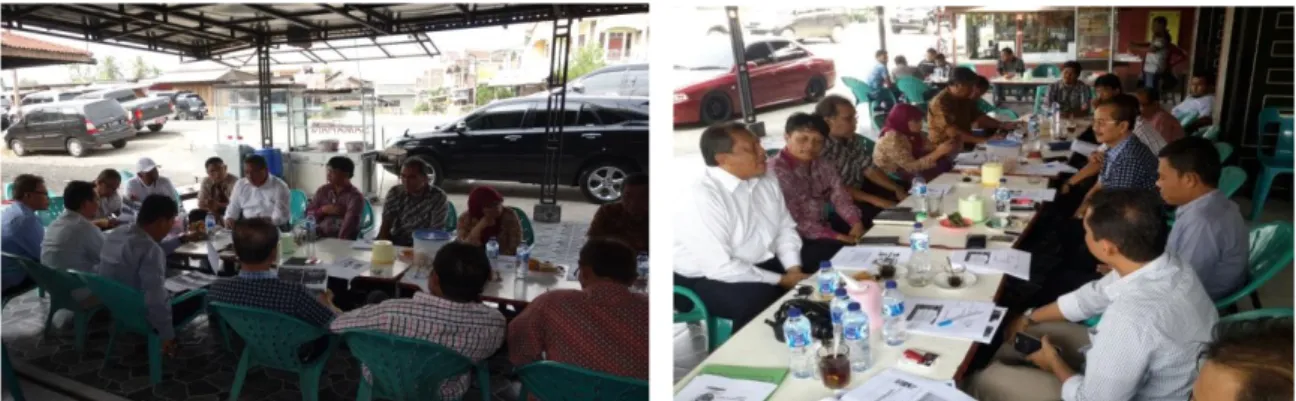 Gambar  5.  Diskusi  dengan  Unsur  Muspika  Kabupaten  Aceh  Besar  dalam  rangka  penjaringan lokasi TTP di Provinsi Aceh, Samahani 21 Maret 2015 