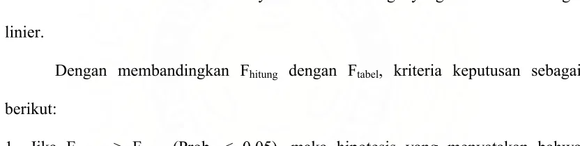 tabel, maka hipotesis yang menyatakan 