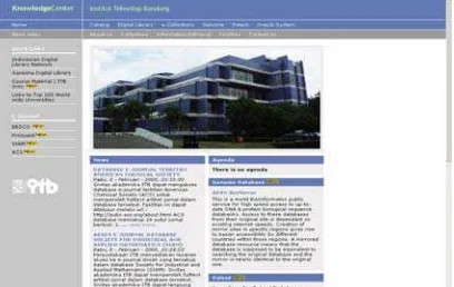 Gambar 1. Tampilan web perpustakaan ITB 
