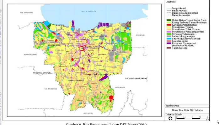 Gambar 6  Peta Penggunaan Lahan DKI Jakarta 2010 