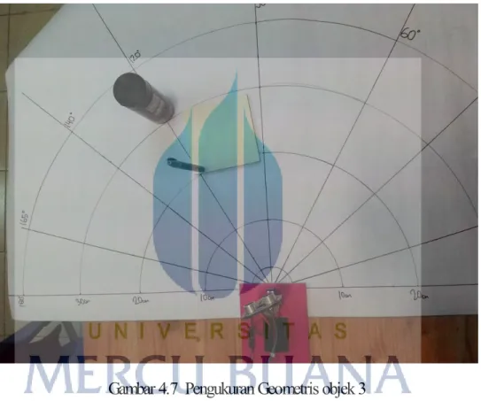 Gambar 4.7  Pengukuran Geometris objek 3 