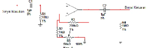 Gambar 12 Desain Low Pass Filter Orde Ke-6  G.  Perancangan Notch Filter 