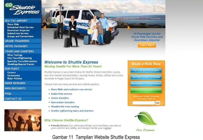 Gambar 11  Tampilan Website Shuttle Express 