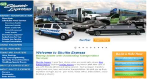 Gambar 1. Website Shuttle Express Saat Ini 