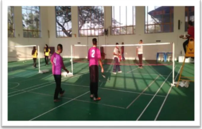 Gambar 7: Pasukan badminton AW-PSIS sedang beraksi. 