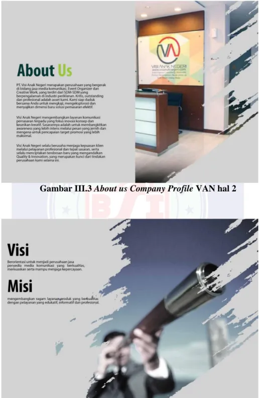Gambar III.3 About us Company Profile VAN hal 2