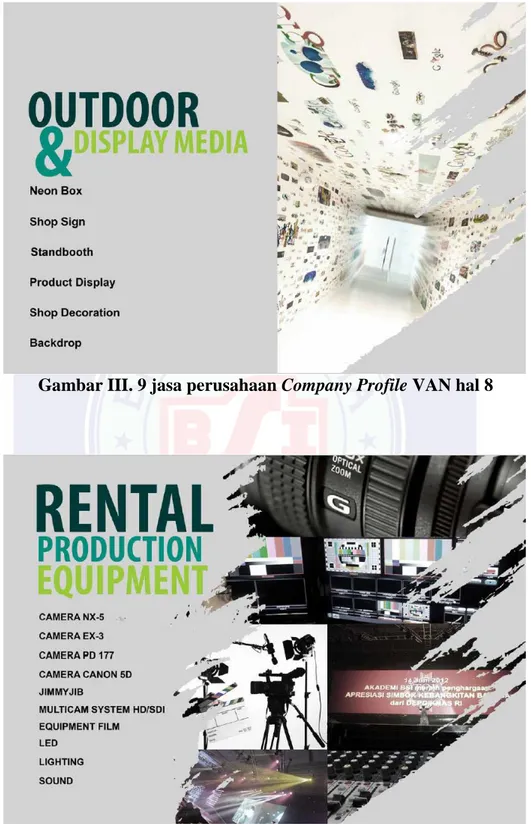 Gambar III. 9 jasa perusahaan Company Profile VAN hal 8 