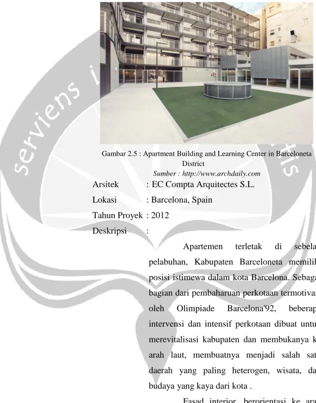 Gambar 2.5 : Apartment Building and Learning Center in Barceloneta  District 