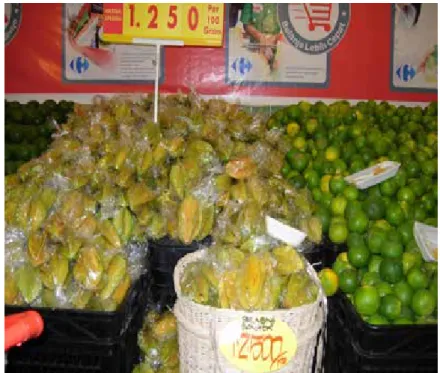 Gambar 4.  Tampilan buah belimbing Karangsari di pasar swalayan