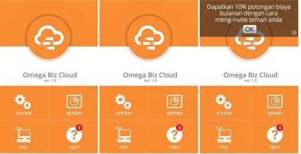 Gambar 10 Tampilan menu utama aplikasi OmegaSoft Cloud 