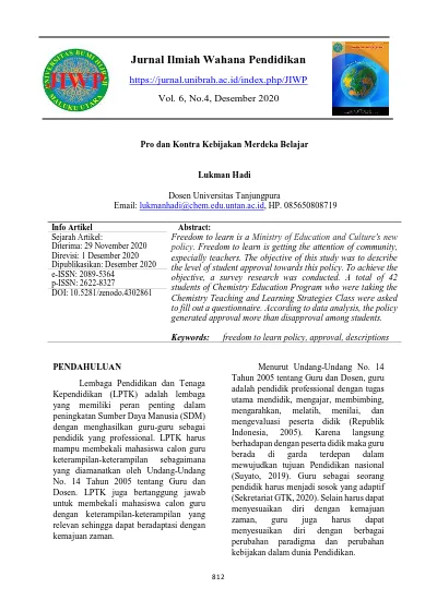 Jurnal Ilmiah Wahana Pendidikan