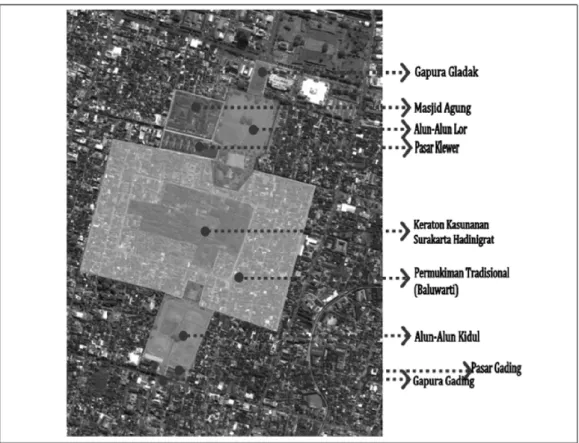 Gambar 1.7 Peta Akses Masuk Kawasan dan Pembagian Kampung   Sumber : Hasil Survei Eksisting Peneliti, 2012 