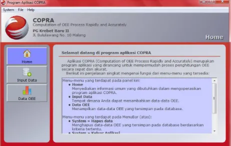 Gambar 1  Screenshot Halaman Pembuka Pada Prototipe COPRA 