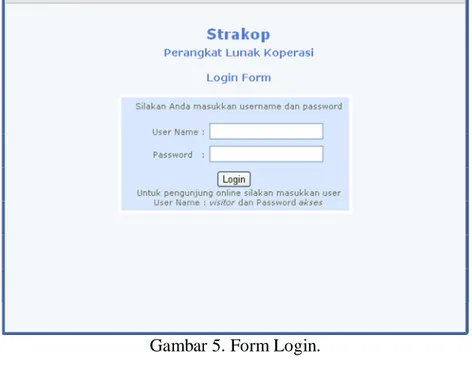 Gambar 5. Form Login.